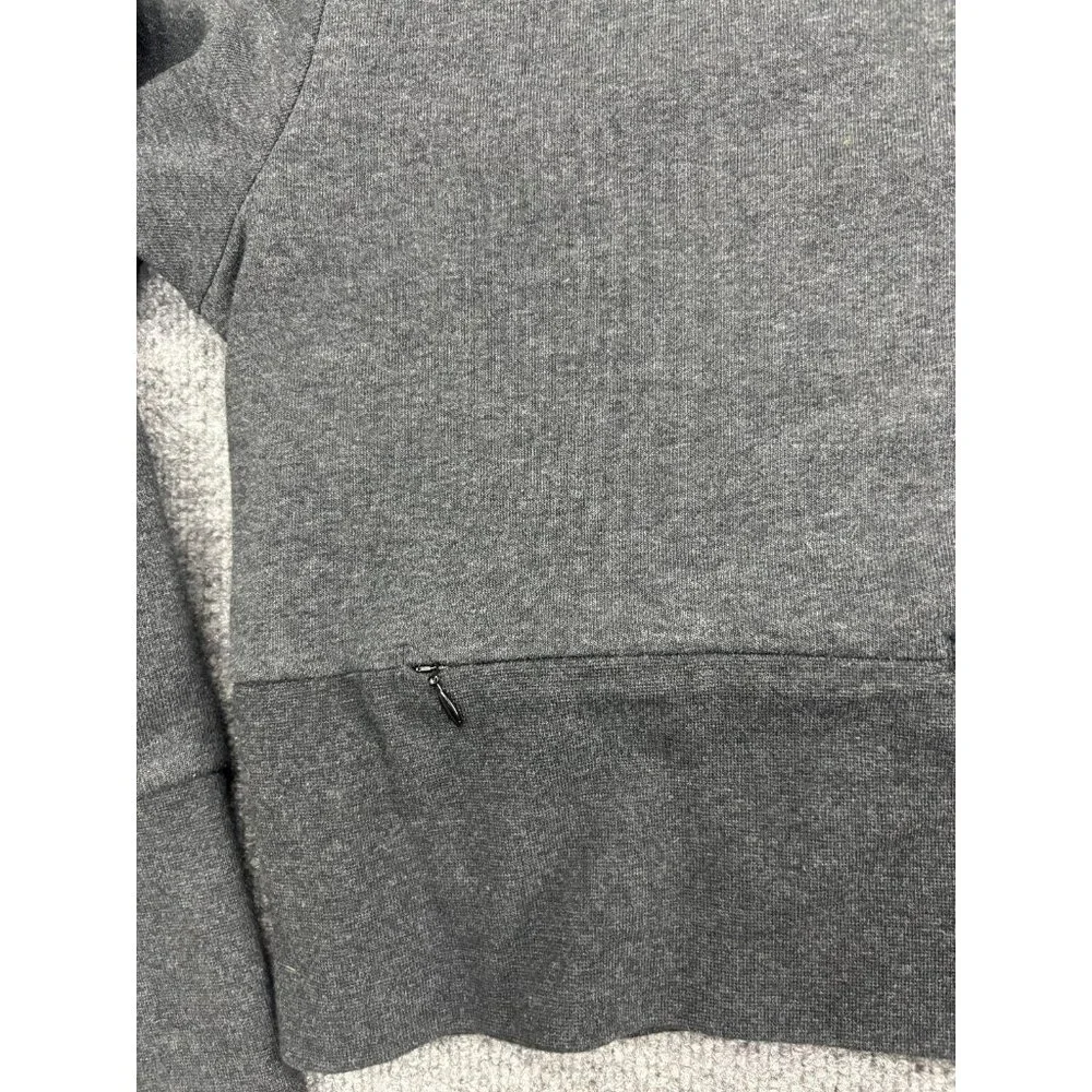 Nike Sweatshirt Womens Medium Gray Mock Neck Knit Pullover Dri-FIT Zip Pocket‎